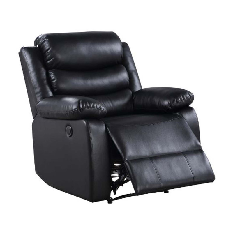 Eilbra Power Motion Recliner, Black Faux Leather, Black