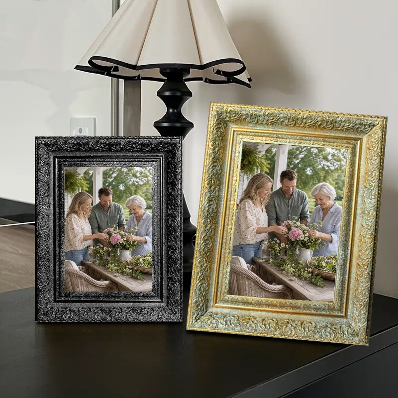 Cadre photo simple 11 pièces x 11 "or antique 11" pour décoration de bureau, Antique Gold, 1, 11" W x 14" H