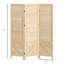 Cloison d'intimité naturelle pour bureau à domicile, écran en bois pliable portatif de 4,7 pi de hauteur avec style moderne élégant