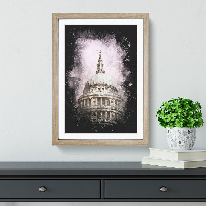St. Pauls Cathedral - Framed Print, 87cm H x 62cm W x 2cm D, Oak Framed