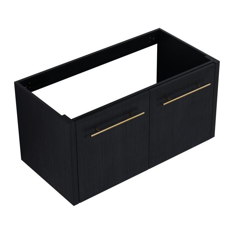 Meuble-lavabo noir châtaignier noir de 36 po, modèle moderne avec de nombreuses options de rangement