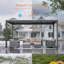 Pergola d'extérieur avec toit réglable de 0 à 90 degrés, Pergola à persiennes en aluminium et système de drainage, Pavillon de jardin pour patio, terrasse, porche-122500650