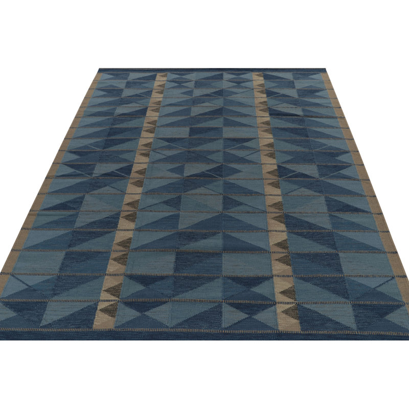 Scandinavian Wool Geometric Area Rug, Rectangle 5' x 7'