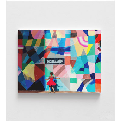 Urban Wall Art Print, Colorful Street Scene, Bold Arrow