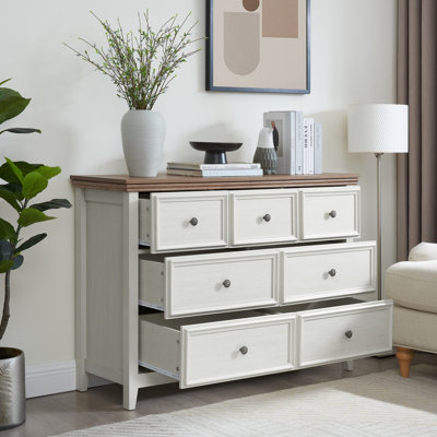 Commode moderne à 7 tiroirs, commode à tiroirs et rangement pour vêtements, armoire de rangement pour le salon, rangement pour commode de ferme BEIGE