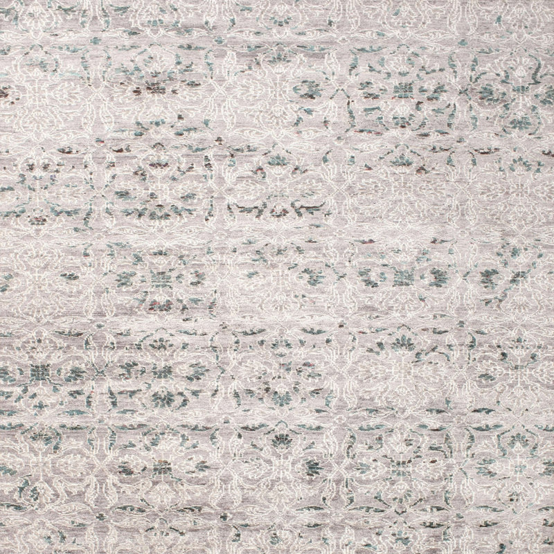 Tapis contemporain gris, Carré 7 pi