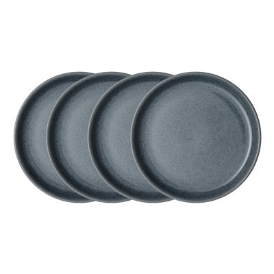 Assiettes plates gris foncé