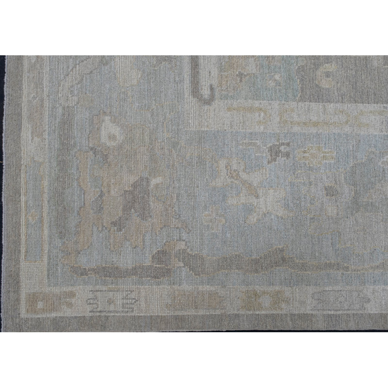 Tapis turc Oushak fait à la main 12 pi 1 po x 15 pi 2 po