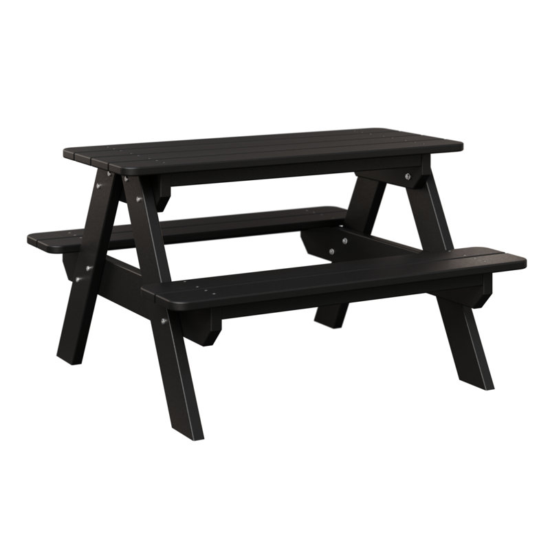 Berlin Gardens Kids Rectangular Picnic Table, Black