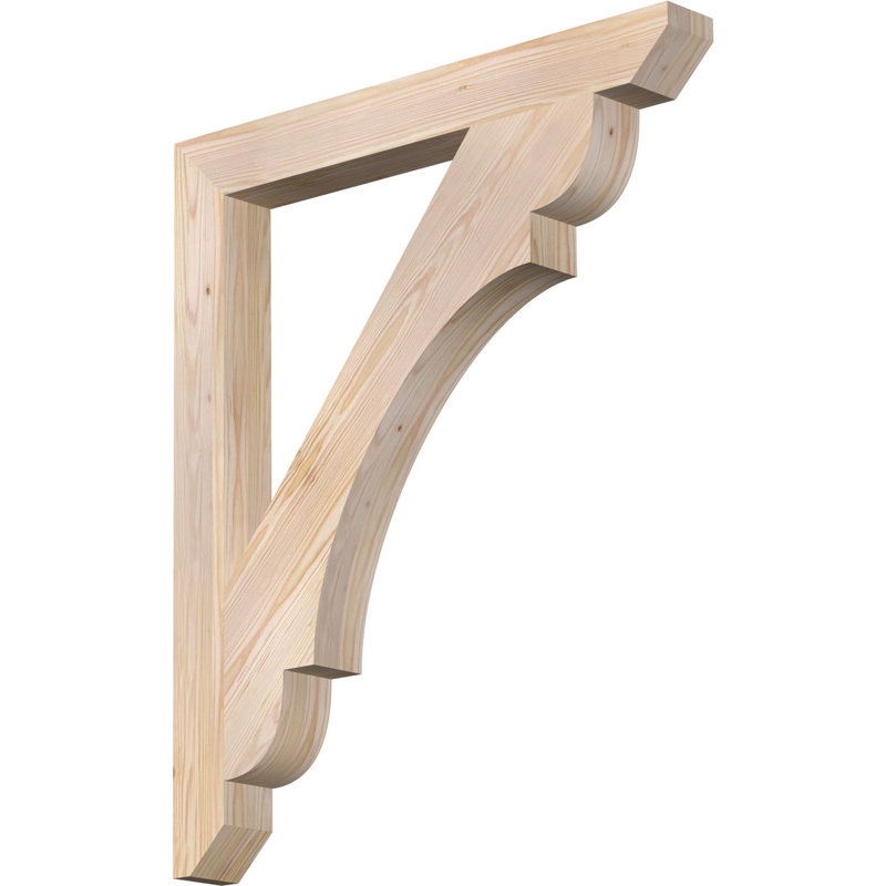 Support en bois / corbeau, Douglas (lisse), H 38 po x l 3,5 po x P 32 po