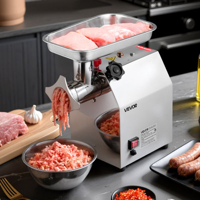 Commercial Electric Meat Grinder, 7 lbs/min Capacity, #12 Industrial Meat Mincer with 2 Stainless Steel Blades, 2 Grinding Plates, 850W Heavy-Duty Sau