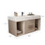Meuble-lavabo flottant 39,4 po avec lavabo en céramique, 2 tiroirs à fermeture en douceur et plateau en ardoise blanche