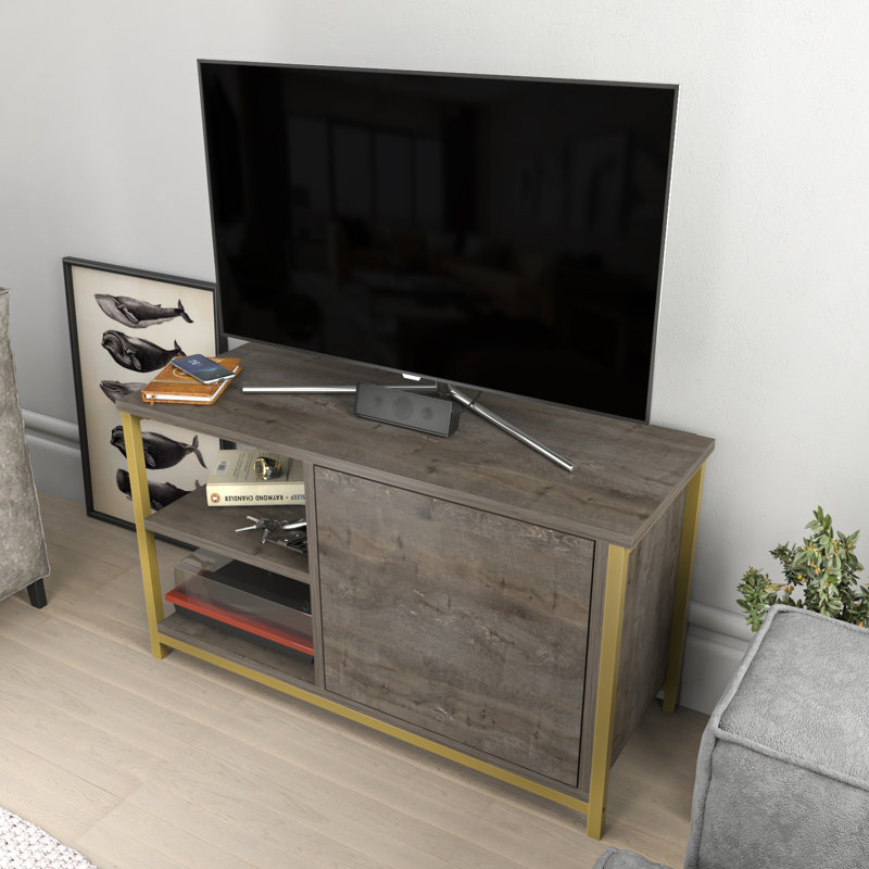 Muskegon Tv Stand TV Stand for TVs up to 40", Gold/Dark Gray