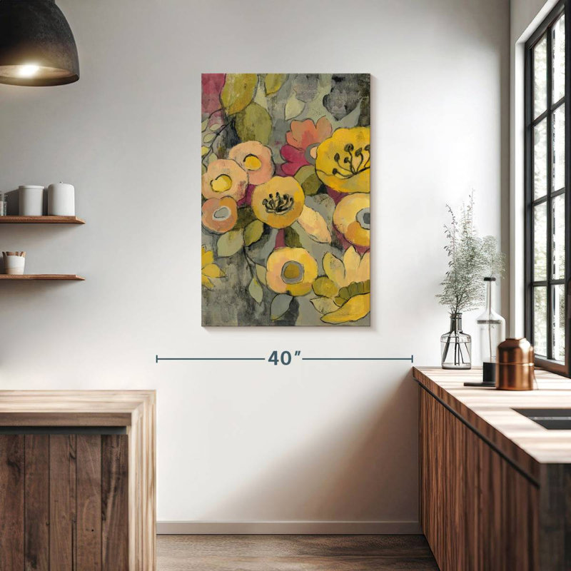 Duo floral jaune Avery II, H 39 po x l 26 po