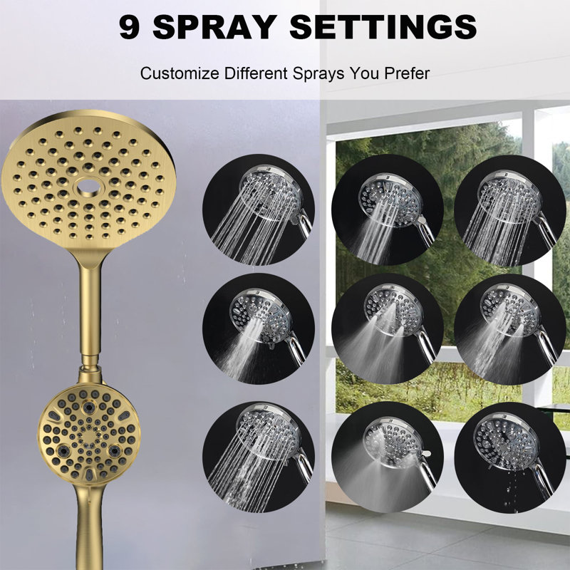 Luxurious Dual Shower Head Combination, Gold