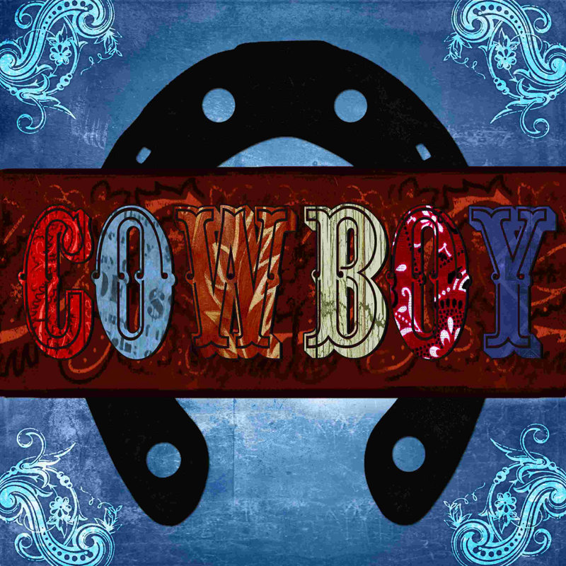 Cowboy Time - impression sur toile tendue, H 12 po x l 12 po