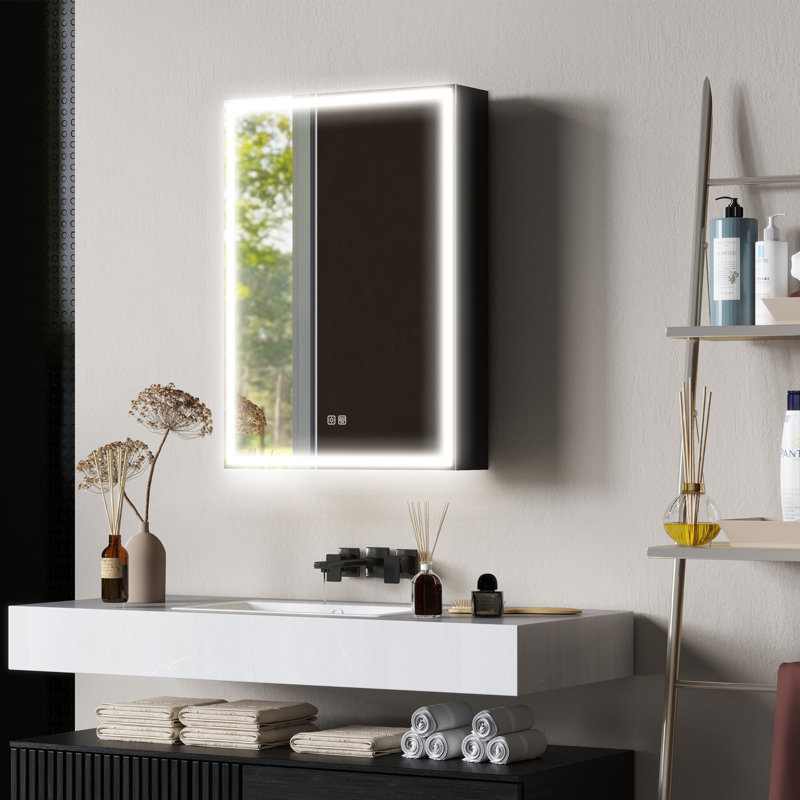 Framed Mirrored Bathroom Cabinets Adjustable Shelves
