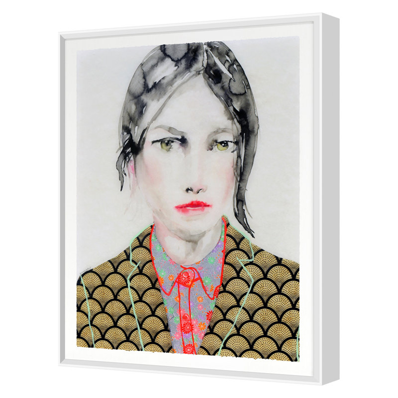 «Fall 2022», une jaquette encadrée sur papier par Lisa Krannichfeld, H 26 po x l 19 po, Cadre simple blanc