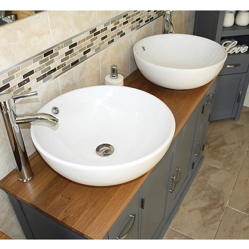 Bowdin 1230mm Double Bathroom Vanity with Vessel Ceramic Basin