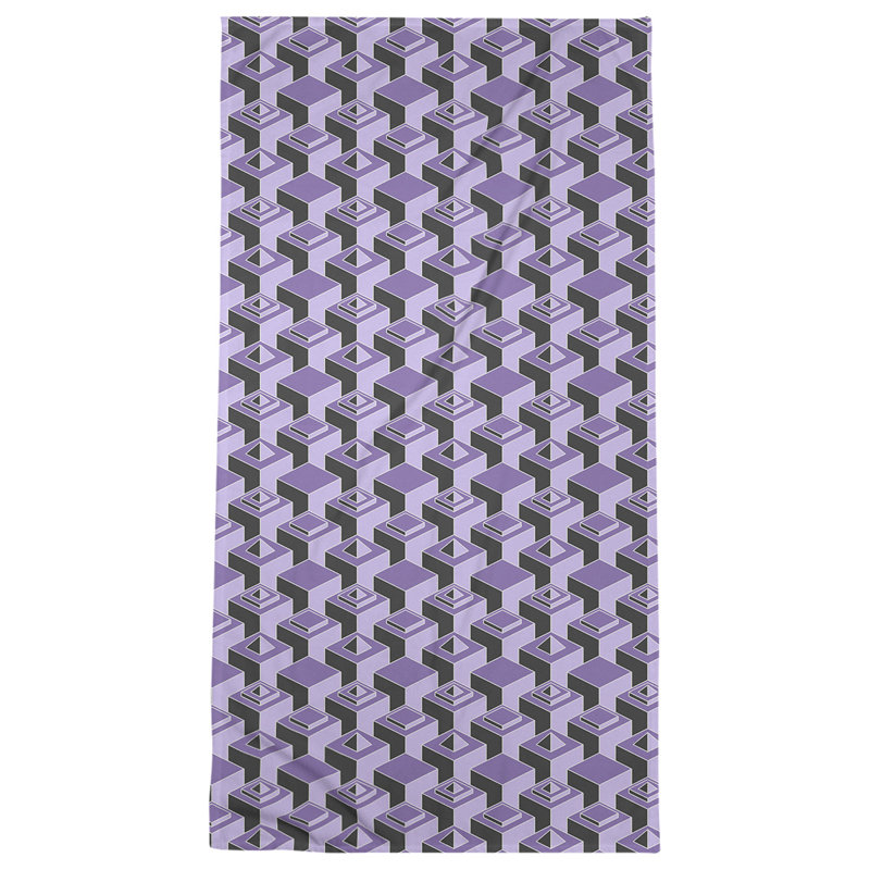 Serviette de plage classique gratte-ciels, Mauve / Noir