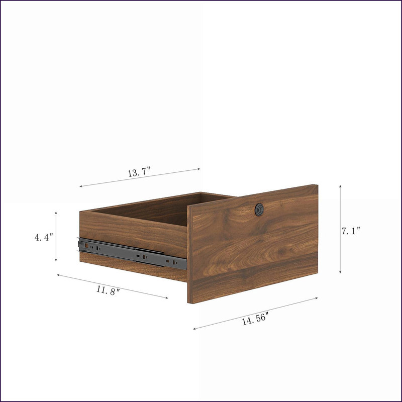Table de chevet moderne en bois avec station de charge et rangement, assemblage facile, Beige