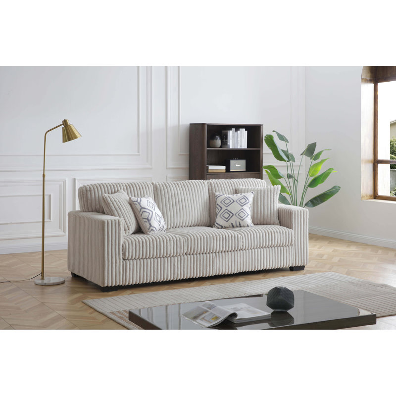 Pender Sofa IVORY Soft Fabric, Black
