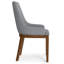 Chaise de salle à manger rembourrée en tissu avec dossier incurvé et pieds en bois massif Stephanie (ensemble de 2)-1260700347