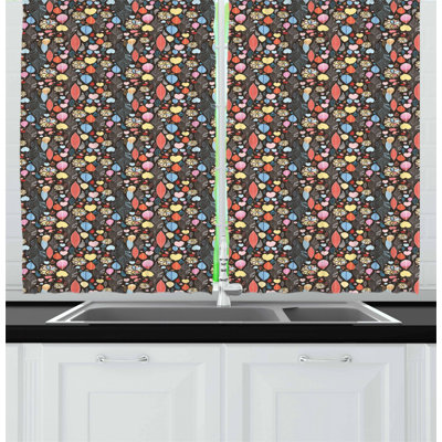 Floral Tailored Kitchen Curtain