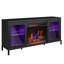 Meuble télé avec foyer et lumières DEL modernes duraflame®, noir