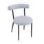 Assise de salle à manger grise en tissu gris avec 2 chaises, structure en métal, structure stable, conception moderne