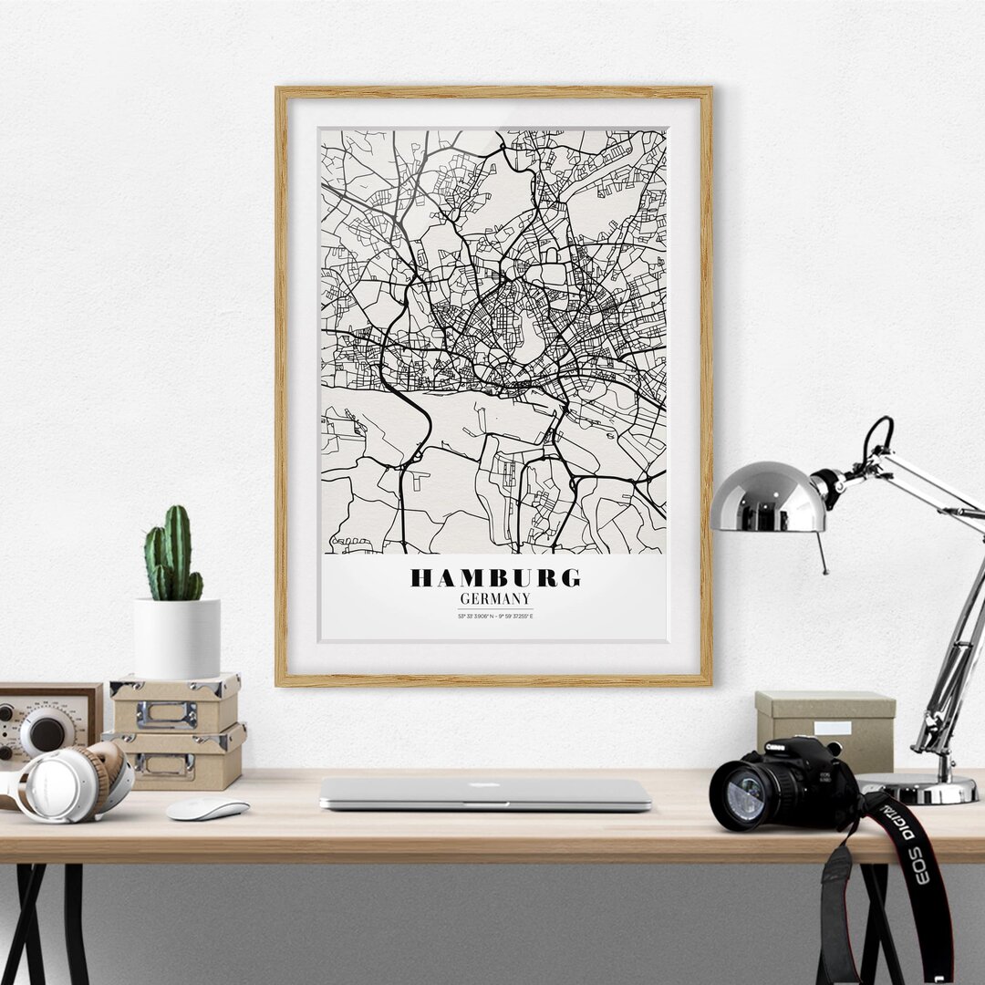 Gerahmtes Poster Classic Hamburg Street Map