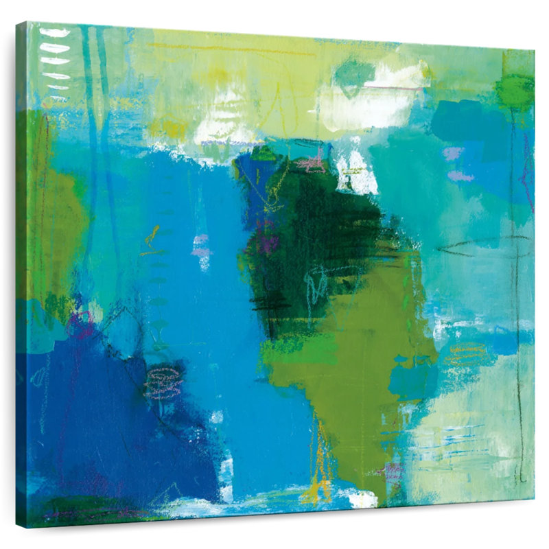 Bird In Greens And Blue, 33" H x 33" W