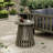 Outdoor Acacia Wood Patio Side Table, Round Coffee Table For Backyard, Lawn, Balcony,Grey Finish-859475