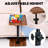 C Table End Table Adjustable Height,C Shaped End For Couch,Snack Tables,360°Swivel TV Tray Sofa Table,Tables That Slide Under,Coffee Sidetable, Walnut Color