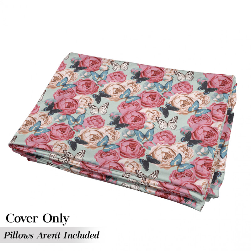 Housse de coussin d'extérieur Peony Roses Butterflies, H 2 po x l 27 po x P 88 po
