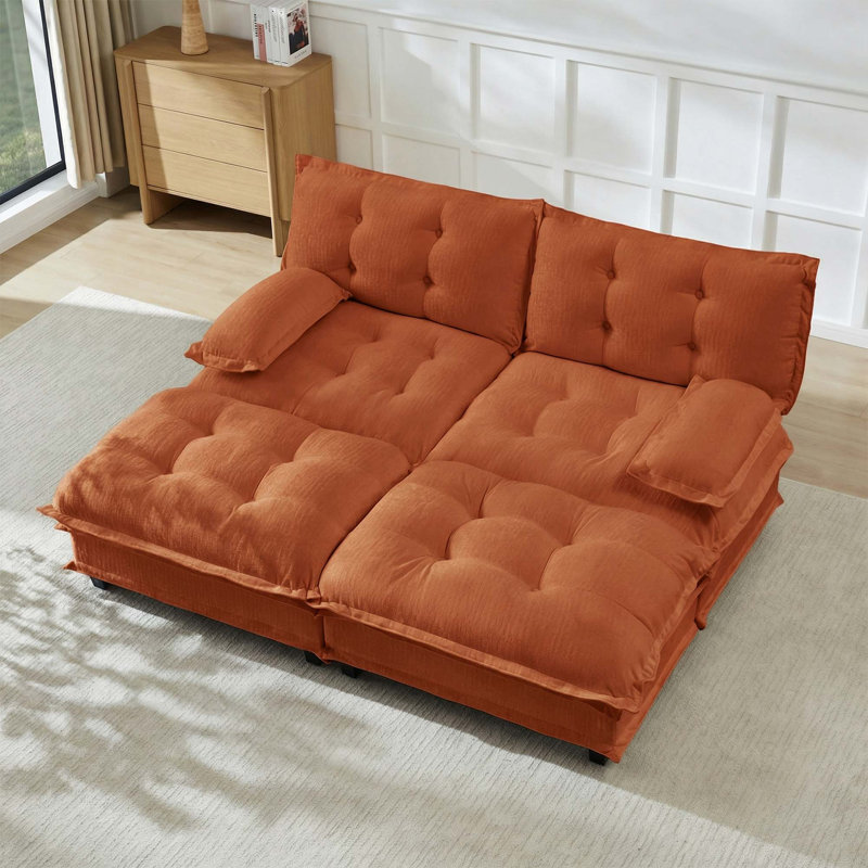 Canapé modulaire modulaire avec siège profond, Orange