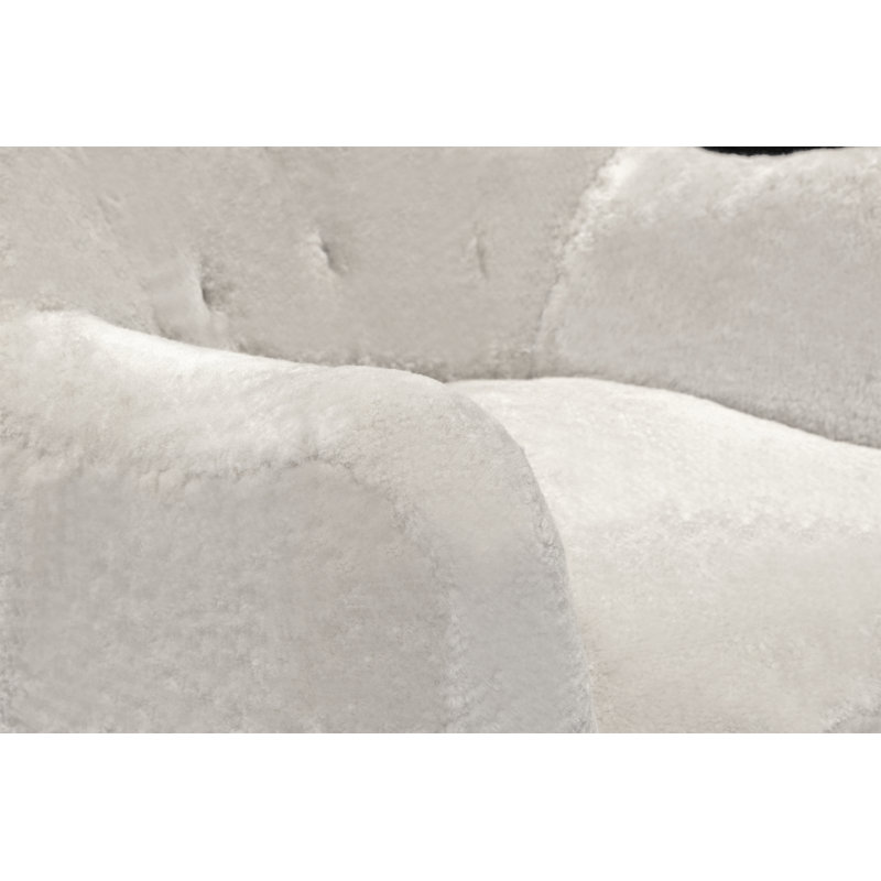 Molly Tufted Armchair, Ivory Wool, Espresso