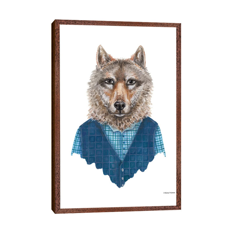 Wolf In Waistcoat by Rachel Nieman - Gallery-Wrapped Canvas Giclée on Canvas, Classic Wood Framed, 101.6 cm H x 66.04 cm W
