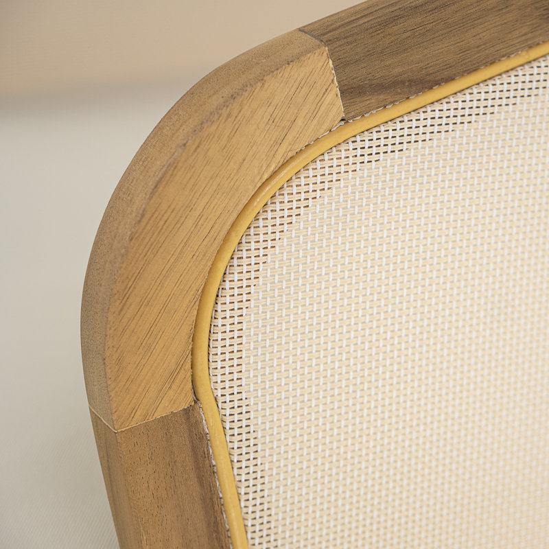 Ermadean Outdoor Acacia Wood & Mesh Club Chair