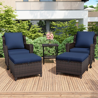 5-Piece Wicker Outdoor Patio Armrest Set by Lark Manor