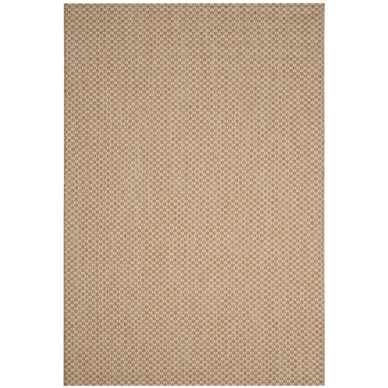 Courtyard Solid Color Outdoor Area Rug In Natural / Cream, Rectangle 122 x 170 cm
