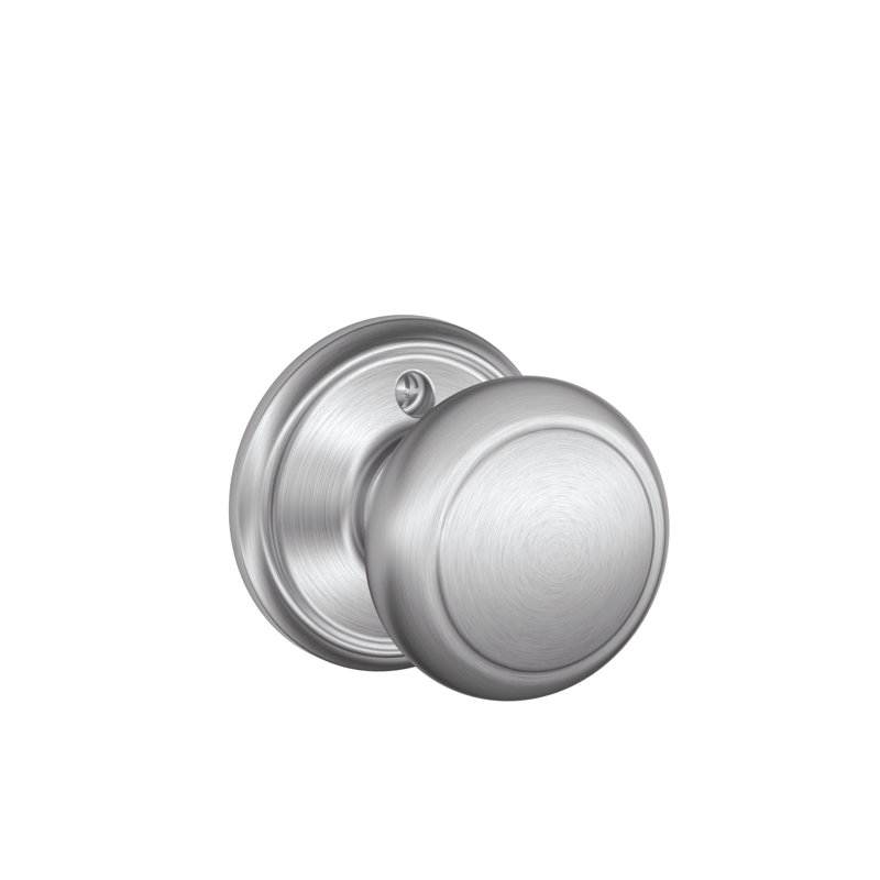 Andover Knob Non-Turning Lock, Satin Chrome