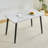 Modern Minimalist Rectangular Dining Table, Suitable For 4-6 People. Tempered Glass Countertop+Lower MDF Board, Imitation Marble Texture, Black Metal Tapered Legs. Suitable For Minimalist Restaurants.-768176037