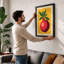 Crimson Pomegranate Retro - Framed Print-1317277904-1317277911