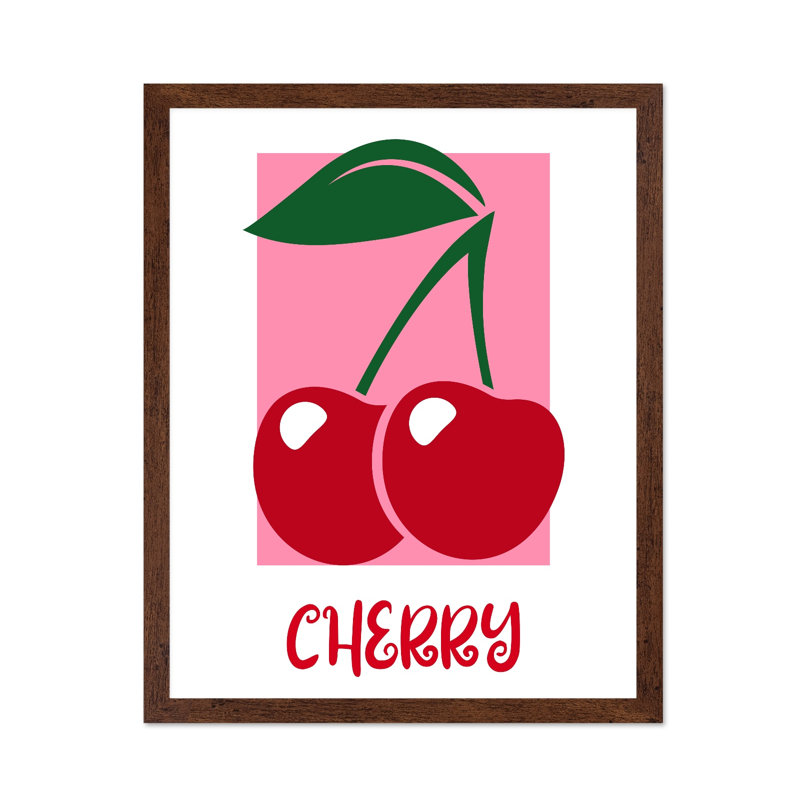 Cerise, Poster, 18"H x 24"W, Brown Framed