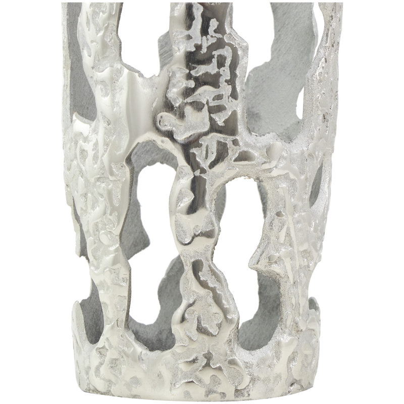 Moderna Aluminum Floor Vase Jar, Silver