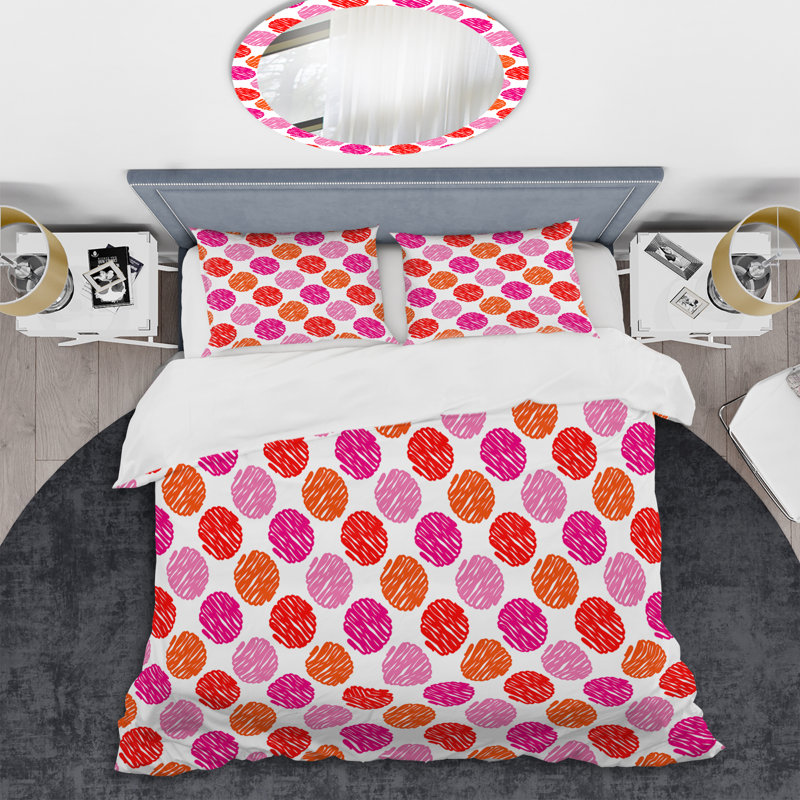 Ensemble de housse de couette en microfibre orange / rose 2 pièces, Housse de couette pour très grand lit et 2 très
