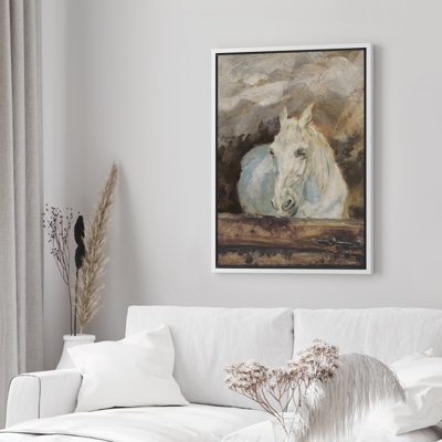 Horse Animal Framed Master Bedroom Wall Art Canvas Print