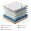 Matelas hybride à ressorts avec mousse viscoélastique gélifiée, sans fibre de verre, peluche moyenne, certifié Certipur-US-1447553756-1447553749