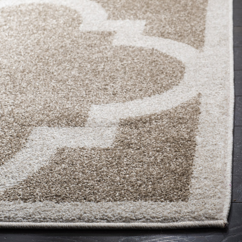 Ammundsen Geometric Wheat / Beige Area Rug, Square 5'